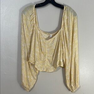 NEW BP. Nordstrom Cream Ruched Crop‎ Top